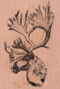 Reindeer Head Rubber Stamp